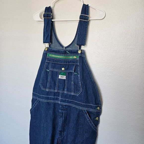 Liberty | Denim Jean Bib Overalls, Mens 38 x 30 Unisex Relaxed Fit - Picture 8 of 10